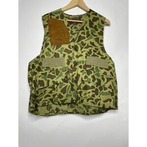 Vintage Caliber Sportsman Apparel‎ Camo Vest Size Large Green Camo Hunting